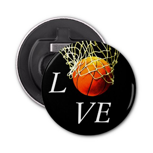 Basketball I Love Button Flesopener (Voorkant)