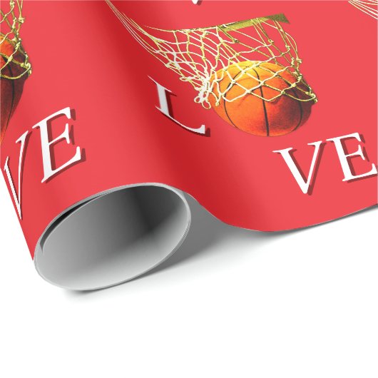 Basketball I Love Cadeaupapier (Rol Hoek)