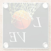Basketball I Love Glazen Onderzetter (Achterkant)
