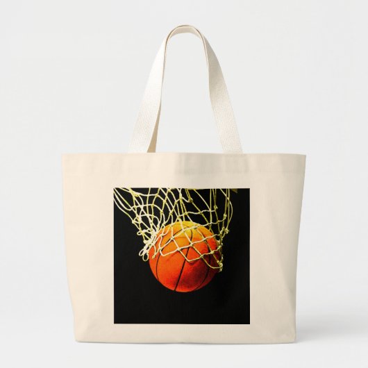 Basketball I Love Grote Tote Bag (Voorkant)