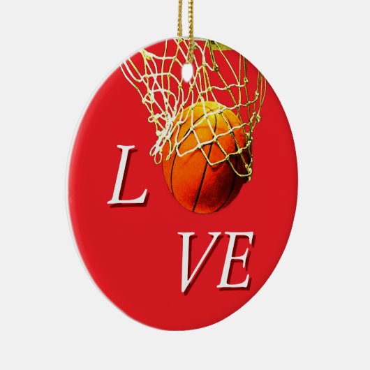 Basketball I Love Keramisch Ornament (Rechts)