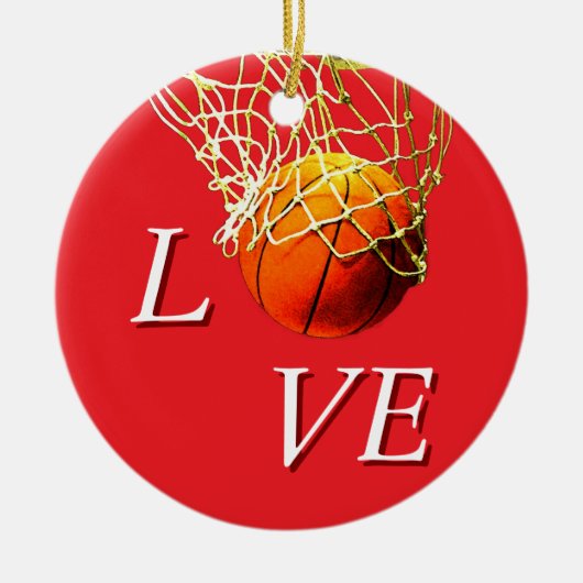 Basketball I Love Keramisch Ornament (Voorkant)