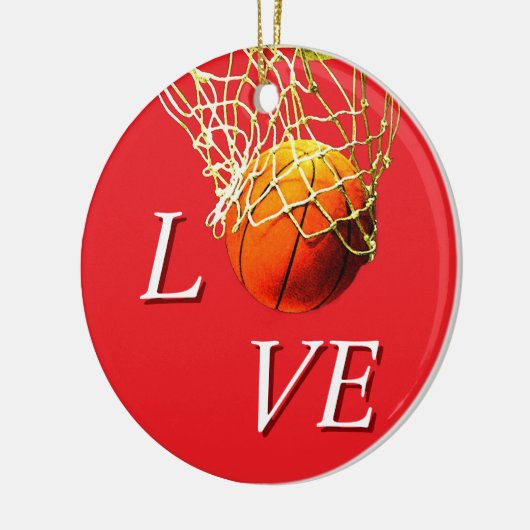 Basketball I Love Keramisch Ornament (Links)