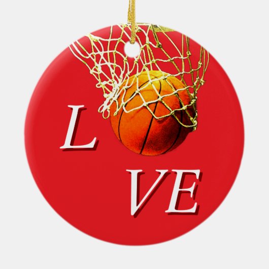 Basketball I Love Keramisch Ornament (Achterkant)
