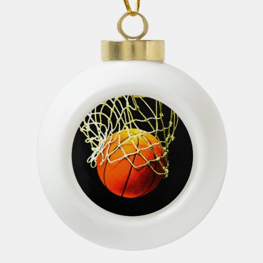 Basketball I Love Keramische Bal Ornament (Voorkant)