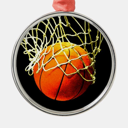Basketball I Love Metalen Ornament (Voorkant)