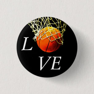 Basketball I Love Ronde Button 3,2 Cm