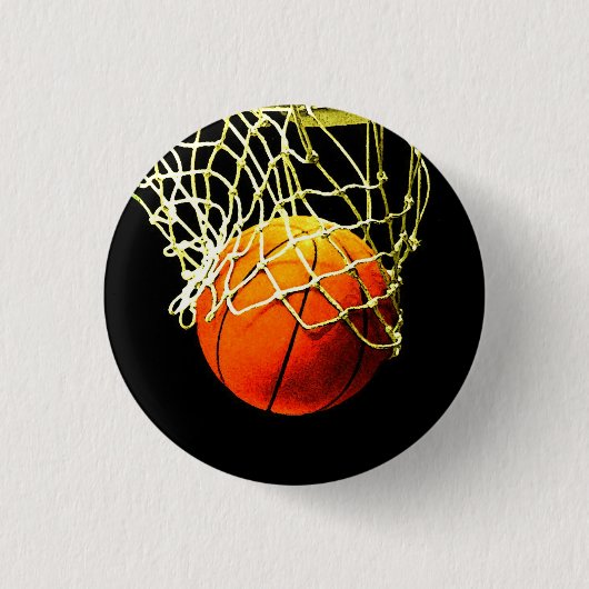 Basketball I Love Ronde Button 3,2 Cm (Voorkant)
