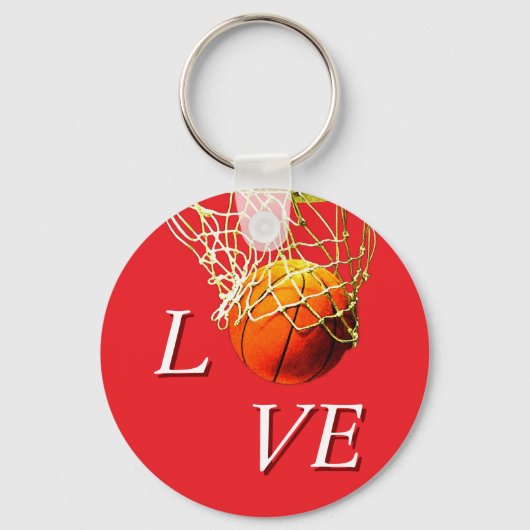 Basketball I Love Sleutelhanger (Voorkant)