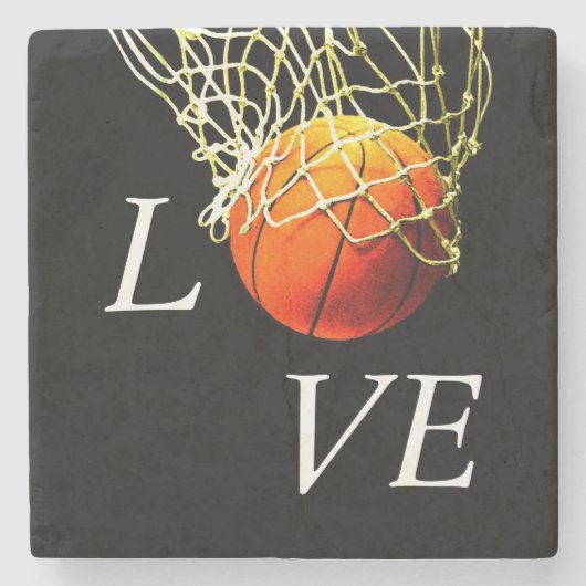 Basketball I Love Stenen Onderzetter (Voorkant)
