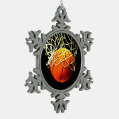 Basketball I Love Tin Sneeuwvlok Ornament (Links)