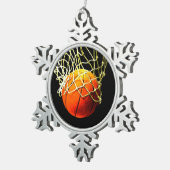 Basketball I Love Tin Sneeuwvlok Ornament (Rechts)