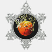 Basketball I Love Tin Sneeuwvlok Ornament (Voorkant)