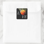 Basketball I Love Vierkante Sticker (Tas)