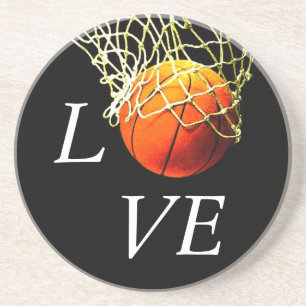 Basketball I Love Zandsteen Onderzetter