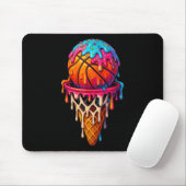 Basketball Ice Cream Drip For Boys Girls Youth Bas Muismat (Met muis)