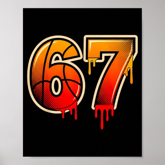 Basketball Ice Cream Drip Funny 67 Six Seven Gen A Poster (Voorkant)
