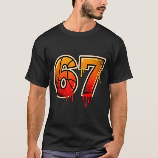 Basketball Ice Cream Drip Funny 67 Six Seven Gen A T-shirt (Voorkant)