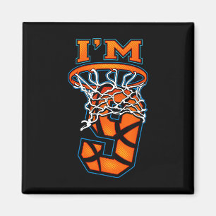 Basketball Ik ben 9 Boy Girl 9th Birthday Magneet