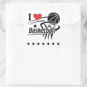 Basketball, ik hou van Basketball Vierkante Sticker (Tas)