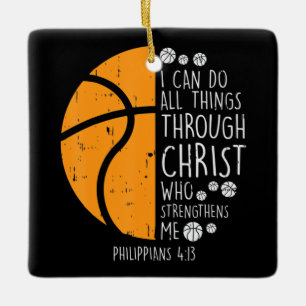 Basketball ik kan dingen doen bijbelse god Jezus Keramisch Ornament