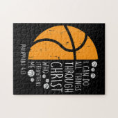 Basketball ik kan dingen doen bijbelse god Jezus Legpuzzel (Horizontaal)