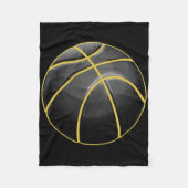 Basketball Illustratie Black Gold Ball Design Str Fleece Deken (Voorkant)