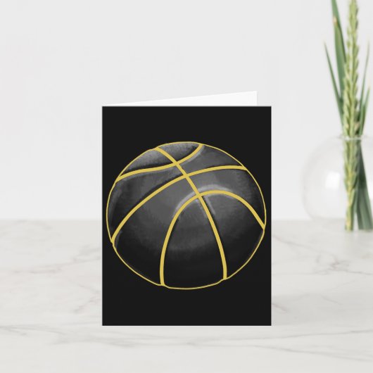 Basketball Illustratie Black Gold Ball Design Str Kaart (Voorkant)