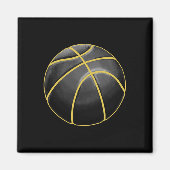 Basketball Illustratie Black Gold Ball Design Str Magneet (Voorkant)