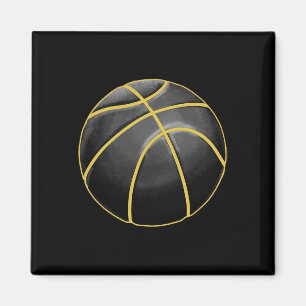 Basketball Illustratie Black Gold Ball Design Str Magneet