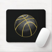 Basketball Illustratie Black Gold Ball Design Str Muismat (Met muis)