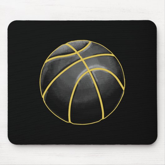 Basketball Illustratie Black Gold Ball Design Str Muismat (Voorkant)