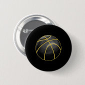 Basketball Illustratie Black Gold Ball Design Str Ronde Button 5,7 Cm (Voorkant /achterkant)