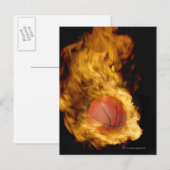 Basketball in brand (digitaal samengesteld) briefkaart (Voorkant / Achterkant)