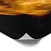 Basketball in brand (digitaal samengesteld) poster (Hoek)