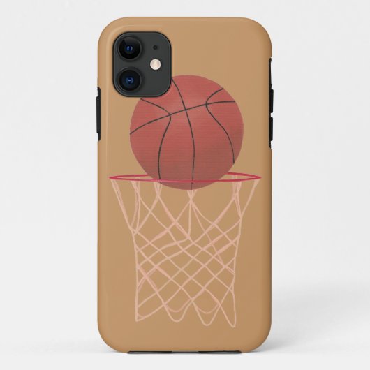 Basketball in een hoepel met netto iPhone 5 Hoesje (Achterkant)