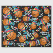 Basketball in een partijdig Pet | Gepersonaliseerd Cadeaupapier (Vlak)