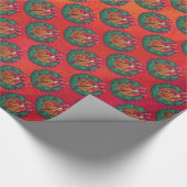 Basketball in het kerstfeest cadeaupapier (Hoek)