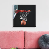 Basketball in Hoop Canvas Afdruk (Insitu (Woonkamer))