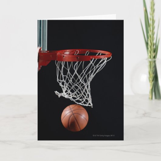 Basketball in Hoop Kaart (Voorkant)