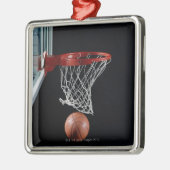 Basketball in Hoop Metalen Ornament (Links)