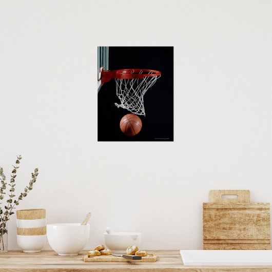 Basketball in Hoop Poster (Keuken)
