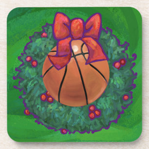 Basketball in kerstmis Wreath Bier Onderzetter