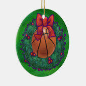 Basketball in kerstmis Wreath Keramisch Ornament (Rechts)