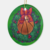 Basketball in kerstmis Wreath Keramisch Ornament (Links)