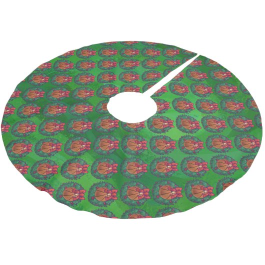 Basketball in kerstmis Wreath Kerstboom Rok (Gekanteld)