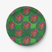 Basketball in kerstmis Wreath Papieren Bordje (Voorkant)