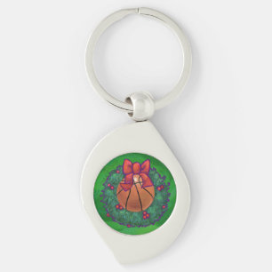 Basketball in kerstmis Wreath Sleutelhanger
