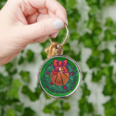 Basketball in kerstmis Wreath Sleutelhanger (Hand)