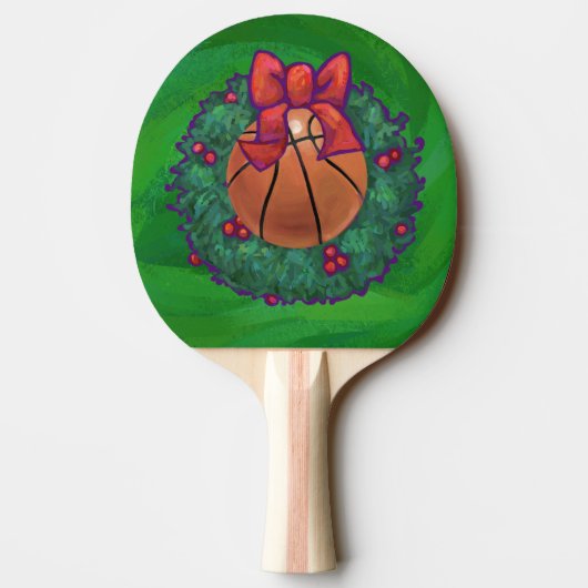 Basketball in kerstmis Wreath Tafeltennisbatje (Achterkant)